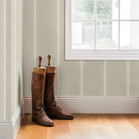 Chesapeake 3115-12463 Linette Light Grey Fabric Stripe Wallpaper