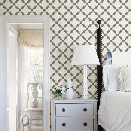 Chesapeake 3115-12471 Justice Charcoal Quilt Wallpaper