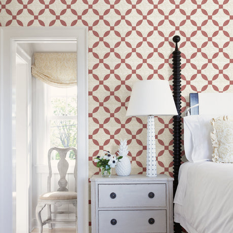Chesapeake 3115-12474 Justice Red Quilt Wallpaper