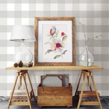 Chesapeake 3115-12531 Amos Light Grey Gingham Wallpaper