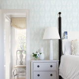 Chesapeake 3115-24470 Garland Light Blue Block Tulip Wallpaper
