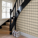 Chesapeake 3115-24479 Twain Black Plaid Wallpaper