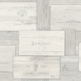 Chesapeake 3117-01713 Randolph Grey Wine Boxes Wallpaper