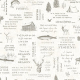 Chesapeake 3118-01473 North Hills Off-White Camping Quotes Wallpaper