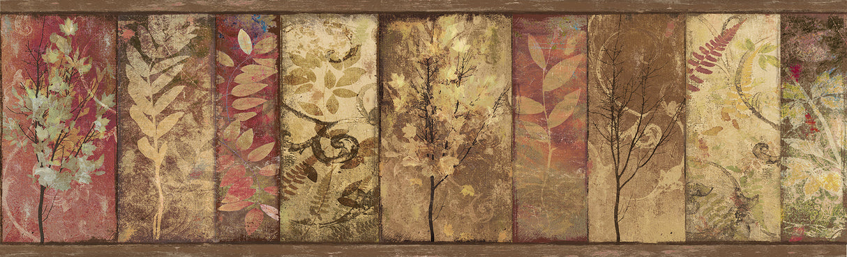 Chesapeake 3118-01552B Foliage Rust Botanical Border