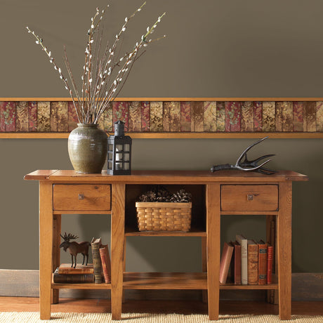 Chesapeake 3118-01552B Foliage Rust Botanical Border