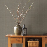 Chesapeake 3118-016911 Kent Brown Grasscloth Wallpaper