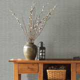 Chesapeake 3118-016913 Kent Grey Grasscloth Wallpaper