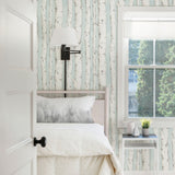 Chesapeake 3118-12602 Pioneer Light Blue Birch Tree Wallpaper