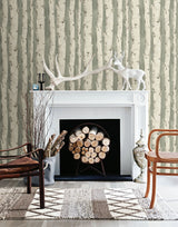 Chesapeake 3118-12603 Pioneer Sage Birch Tree Wallpaper