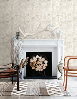 Chesapeake 3118-12642 Champlain Grey Grid Wood Wallpaper