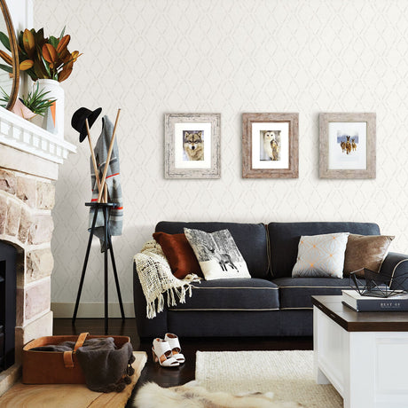 Chesapeake 3118-12653 Tapa Cream Trellis Wallpaper
