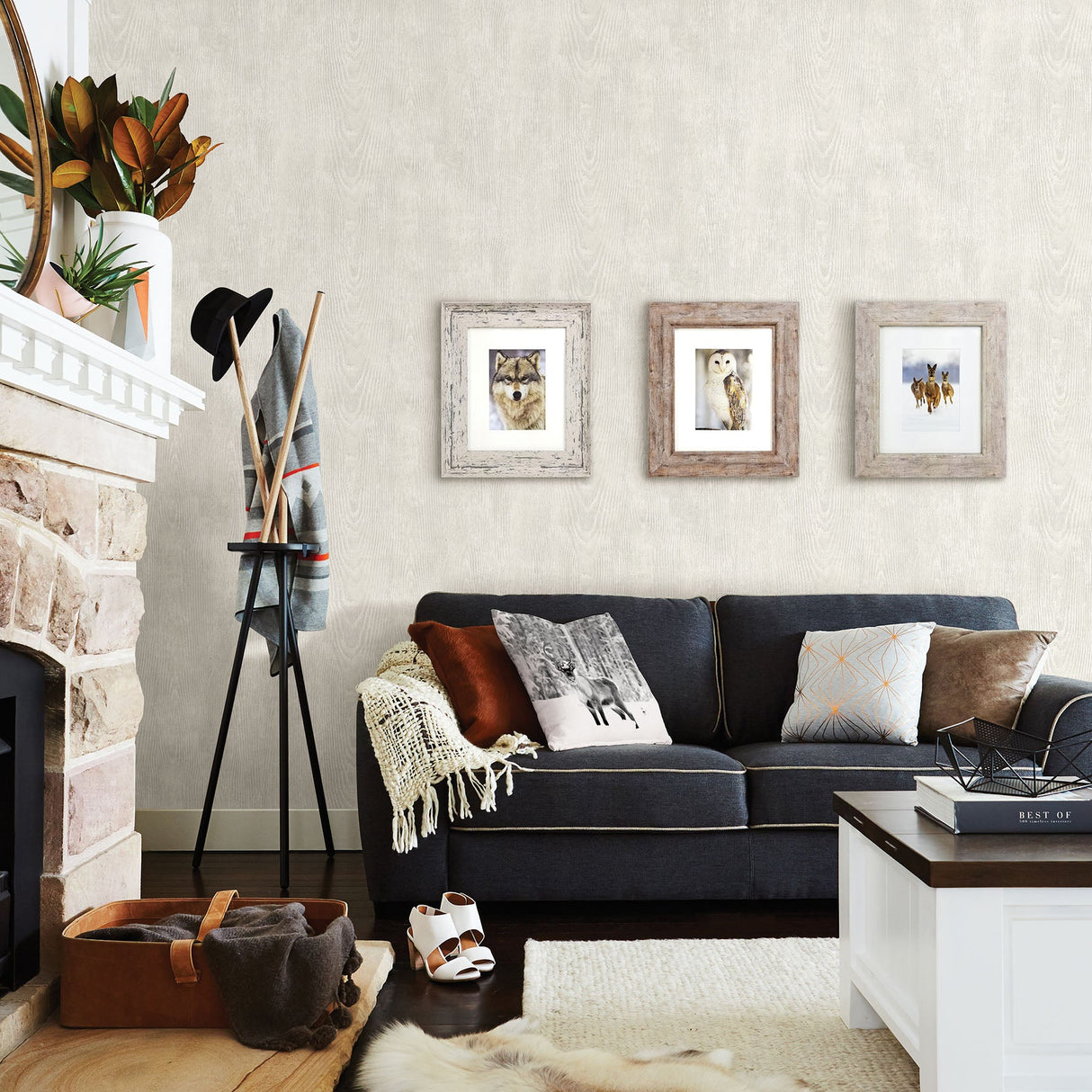 Chesapeake 3118-12683 Drifter Light Grey Wood Wallpaper