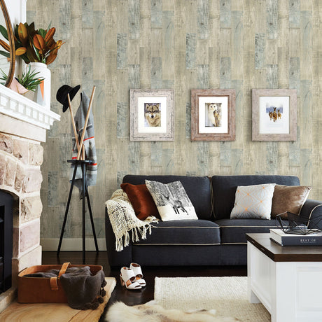 Chesapeake 3118-12692 Chebacco Beige Wooden Planks Wallpaper