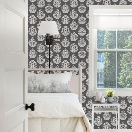 Chesapeake 3118-25093 Totem Taupe Pinecone Wallpaper