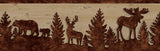 Chesapeake 3118-35711B Silhouettes Brown Forest Border