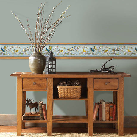 Chesapeake 3118-48511B Songbird Multicolor Floral Trail Border