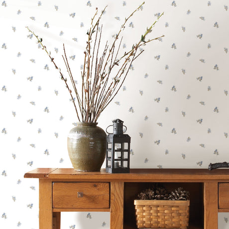 Chesapeake 3118-494611 Pinecone Toss Blue Conifer Wallpaper