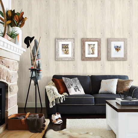 Chesapeake 3118-642213 Mapleton Cream Shiplap Wallpaper