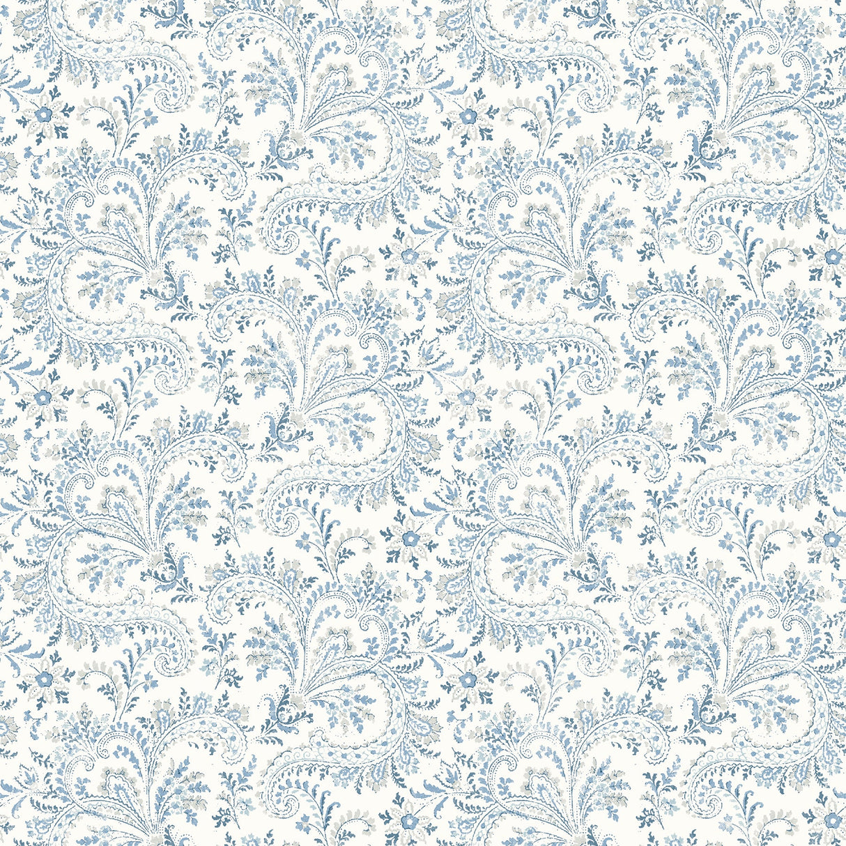 Chesapeake 3119-01387 Sycamore Blue Paisley Floral Wallpaper