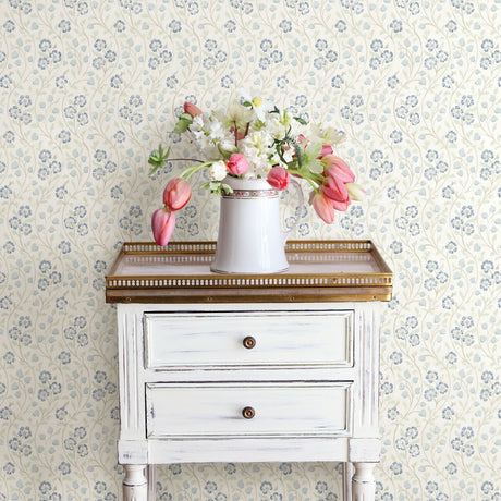Chesapeake 3119-13052 Patsy Blue Floral Wallpaper