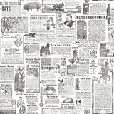 Chesapeake 3119-13081 Underwood Black Vintage Newspaper Wallpaper