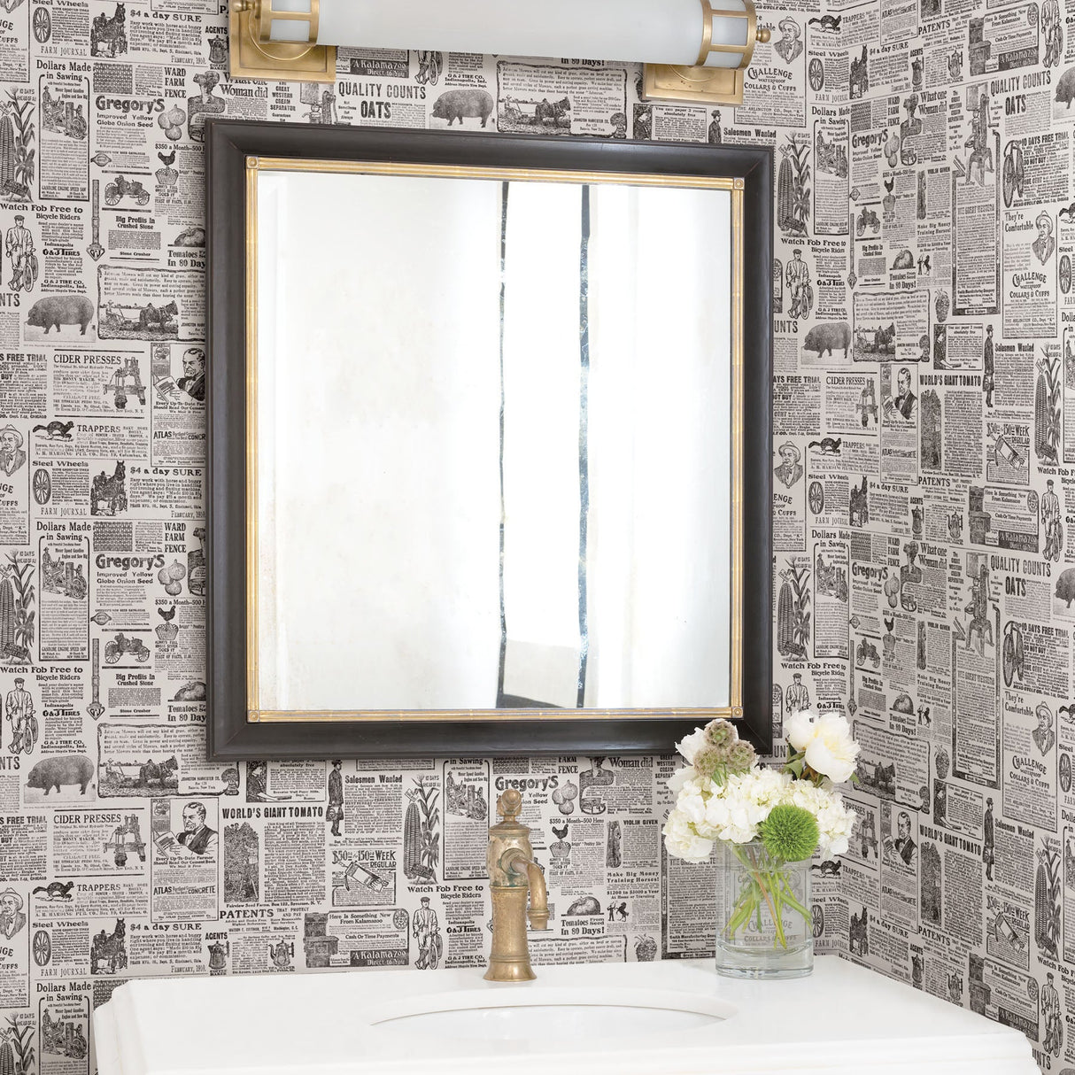 Chesapeake 3119-13081 Underwood Black Vintage Newspaper Wallpaper