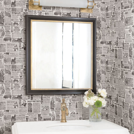Chesapeake 3119-13081 Underwood Black Vintage Newspaper Wallpaper