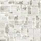 Chesapeake 3119-13082 Underwood Taupe Vintage Newspaper Wallpaper