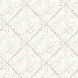Chesapeake 3119-13091 Brandi White Metallic Faux Tile Wallpaper