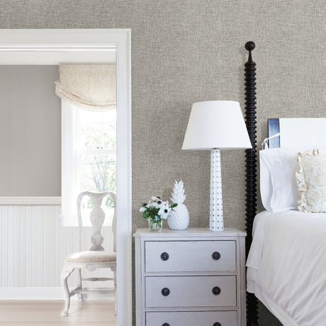 Chesapeake 3119-13521 Waylon Charcoal Faux Fabric Wallpaper