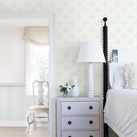 Chesapeake 3119-13533 Wynonna Teal Geometric Floral Wallpaper