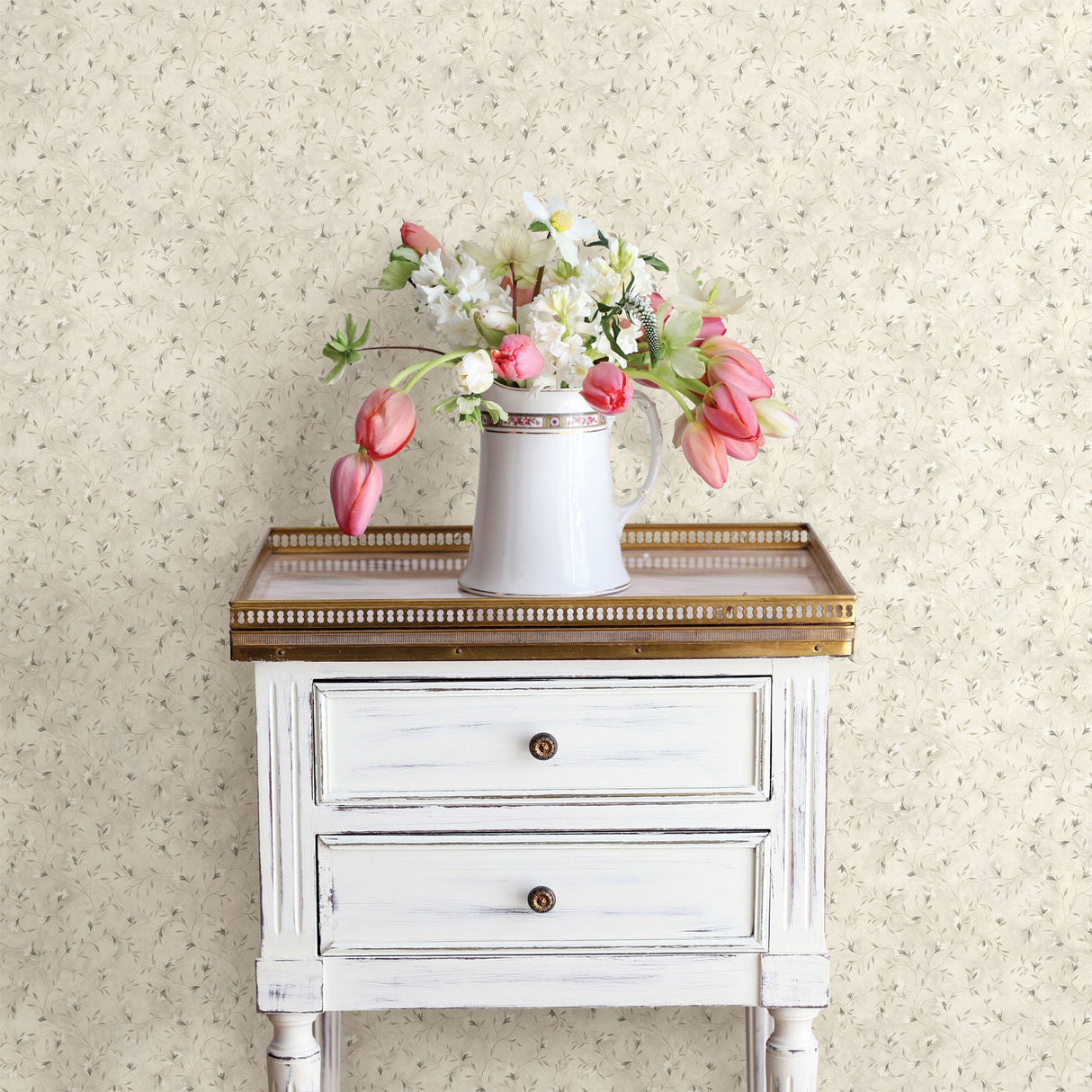 Chesapeake 3119-21615 Eleanor Grey Folk Botanical Trail Wallpaper