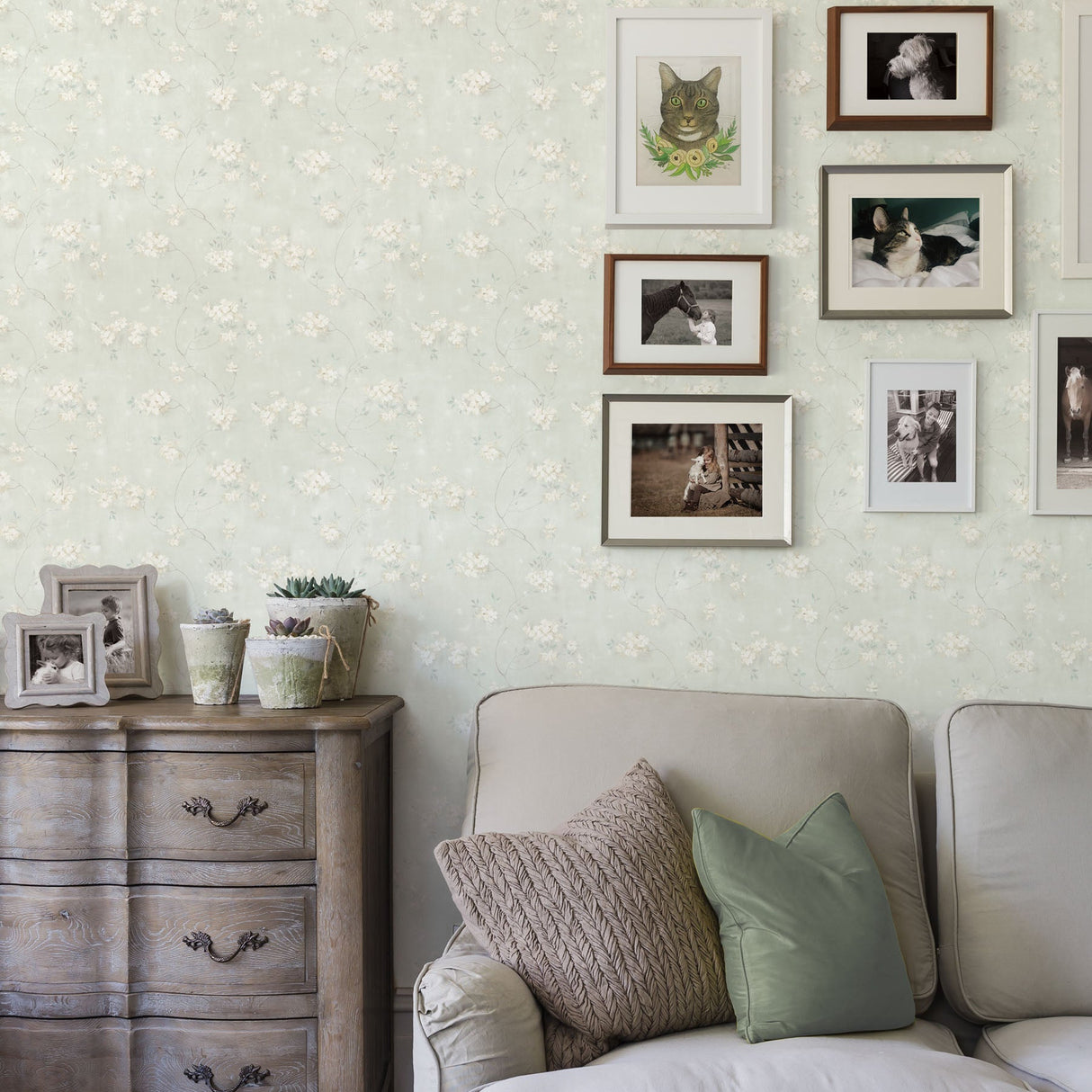 Chesapeake 3119-441013 Braham Teal Floral Trail Wallpaper