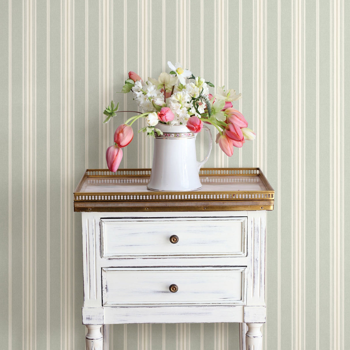 Chesapeake 3119-491017 Cooper Teal Stripe Wallpaper