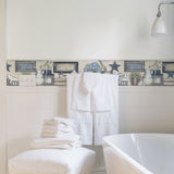 Chesapeake 3119-63104B Country Bath Blue Rustic Border
