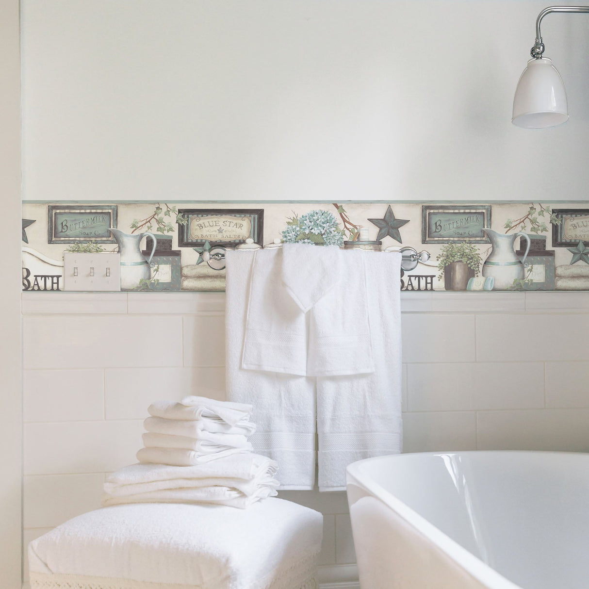 Chesapeake 3119-63105B Country Bath Aqua Rustic Border