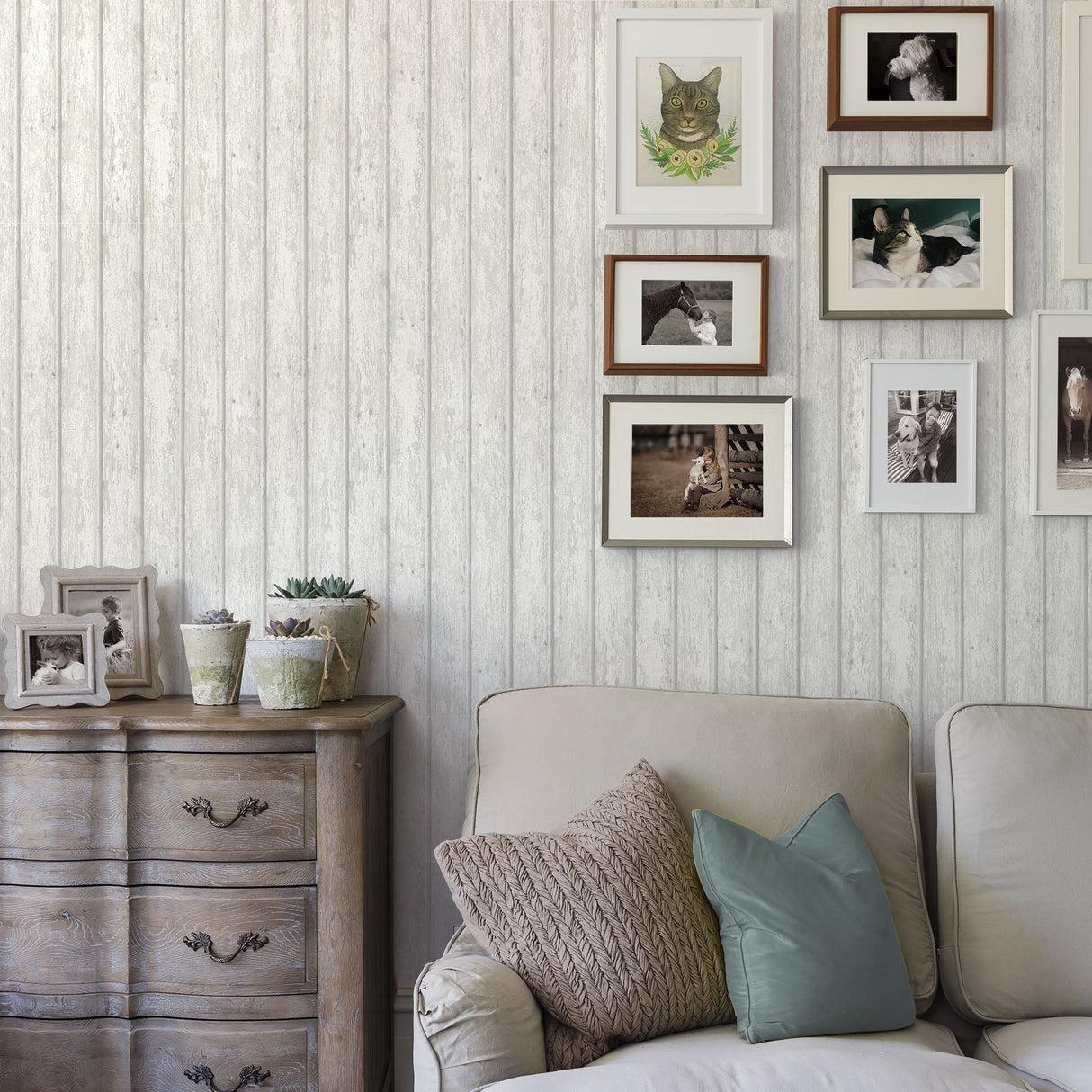 Chesapeake 3119-66106 Jack White Weathered Clapboards Wallpaper