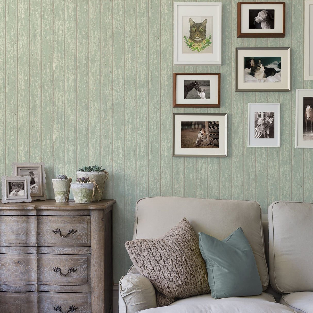 Chesapeake 3119-66108 Jack Teal Weathered Clapboards Wallpaper