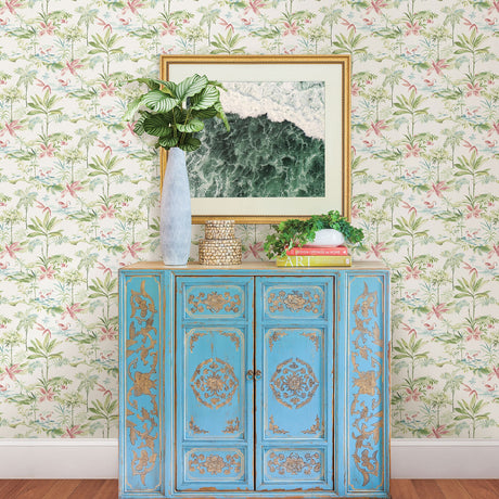 Chesapeake 3120-12071 Lagoon Green Scenic Island Wallpaper