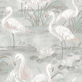 Chesapeake 3120-13603 Everglades Grey Flamingos Wallpaper