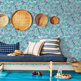 Chesapeake 3120-13623 Mangrove Teal Botanical Wallpaper