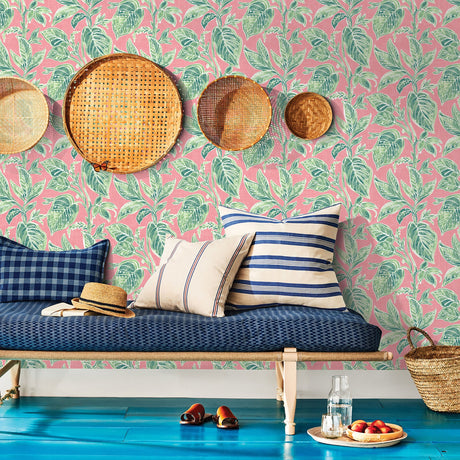 Chesapeake 3120-13624 Mangrove Pink Botanical Wallpaper