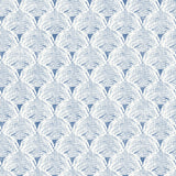 Chesapeake 3120-13654 Santiago Blue Scalloped Wallpaper