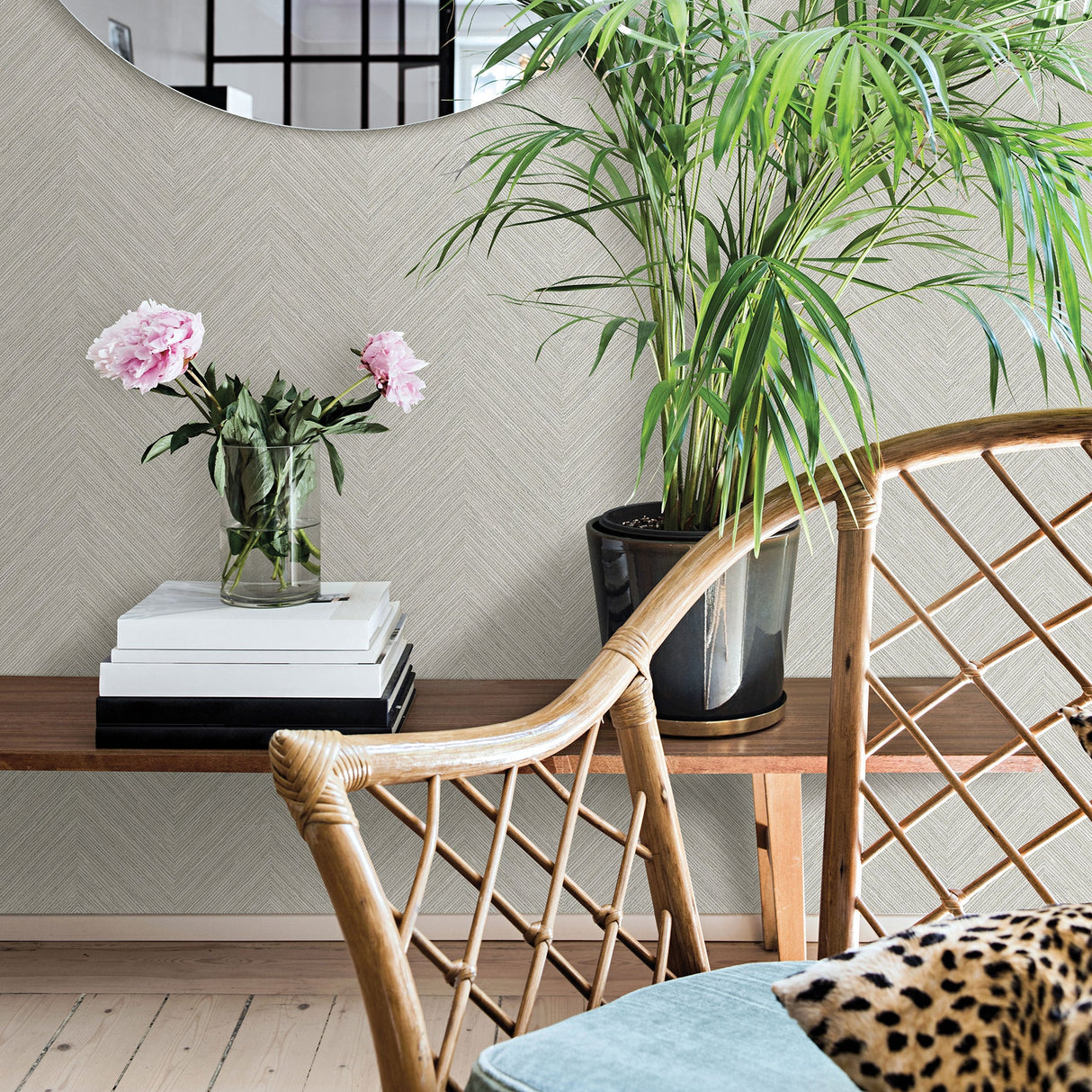 Chesapeake 3120-13676 Caladesi Light Grey Faux Linen Wallpaper