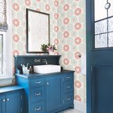 Chesapeake 3120-13701 Sunkissed Coral Floral Wallpaper