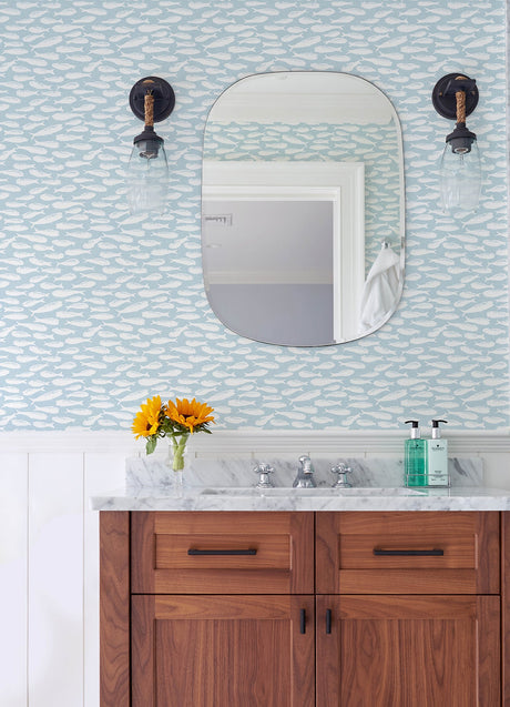 Chesapeake 3122-10504 Nunkie Aqua Sardine Wallpaper