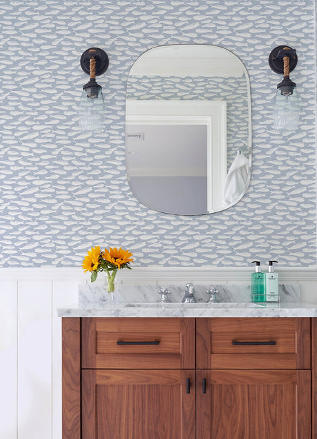 Chesapeake 3122-10512 Nunkie Denim Sardine Wallpaper