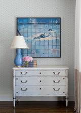 Chesapeake 3122-10704 Hugson Teal Quilted Damask Wallpaper