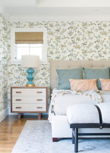 Chesapeake 3122-10800 Jinjur Light Yellow Bird Trail Wallpaper